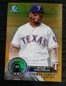 2018 Bowman Chrome Scouts Top 100 Gold #BTP99 Willie Calhoun /50 - Picture 1 of 2