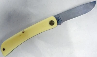 Navaja de Bolsillo Plegable Vintage Case XX 3137 Sod Buster Jr Miniatura Mango Amarillo Foto 1 de 4