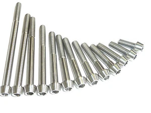 M8 x 55 mm de largo TITANIO CONO CÓNICO TAPA CABEZA PERNO TORNILLO Ti SIN ÓXIDO - Imagen 1 de 24