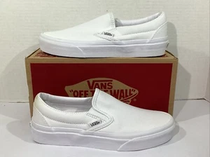 Vans Women’s Size 6 EU 36 True White Canvas Classic Slip On Sneakers AJ-893 - Picture 1 of 9