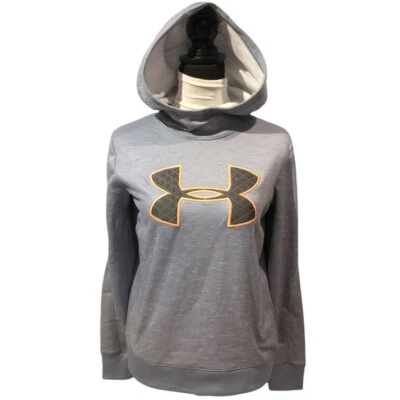 Pulôver feminino Under Armour de lã sintética com capuz urze lavado azul pequeno - Imagem 1 de 4