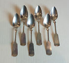 NICE SET/6 ANTIQUE AMERICAN "N. MATSON" COIN SILVER FRUIT SPOONS, c.1867-1887