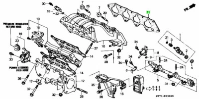 Junta coletora de admissão genuína HONDA Acura Integra 94-01 17105-P72-004 - Imagem 1 de 2
