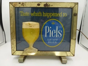 Vintage Piels Light Beer Lighted Sign, 3D Beer Schooner, Rep. Bulb, Sign Lights - Picture 1 of 21