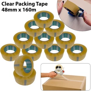 Cinta de embalaje transparente paquete caja fuerte sellado cinta de venta embalaje 48 mm x 160 m - Imagen 1 de 7