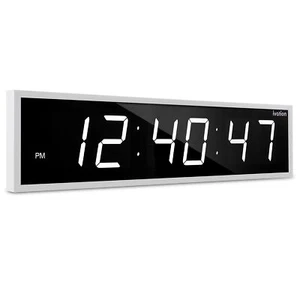 Ivation 24" Large Digital Clock, 6-Level Brightness, LED Wall Clock, White - Picture 1 of 6
