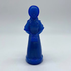 Degenhart Priscilla Glass Colonial Lady Figurine Blue and White Marked