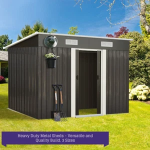 Forte Premium Outdoor Metal Garden Shed w Air Vents | High Quality Storage Shed - Picture 1 of 12