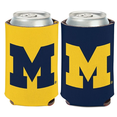 Michigan Wolverines Can Cooler Two Sided Design NCAA Collapsible Koozie Cover