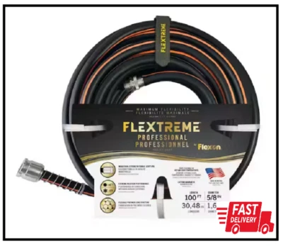 Flextreme Pro 5/8 In X 100 Ft Performance Rubber Garden Hose Flexible Outdoor - Image 1 of 3