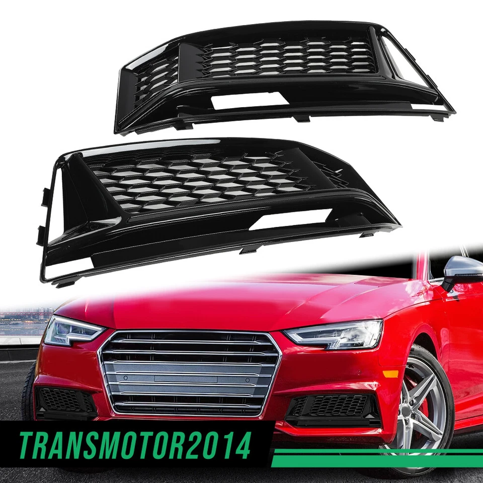 RS5 Style Fog Light Grill Bezel Cover Fit for Audi A4 B9 S-line/S4 B9 2016-2018 Foto 1 de 4