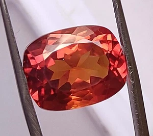 Cojín de zafiro naranja Fanta natural certificado 13,80 quilates Montana piedras preciosas sueltas - Imagen 1 de 11