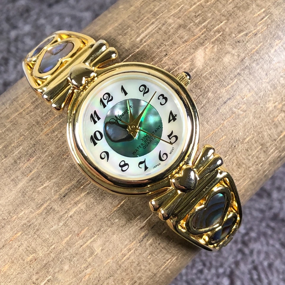 Wrangler Women Abalone Shell Dial Gold Heart Expansion 24mm Quartz Watch 6 1/2" - Image 1 of 4