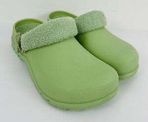 Coach Womens Lola Clog Green Water Resistant Rubber Terrycloth Lined Shoes Sz 7