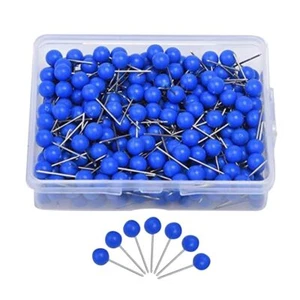 300 Stück 5 mm Rundkopf Daumen Heftklammern Foto hängend Stecknadel blau - Bild 1 von 6