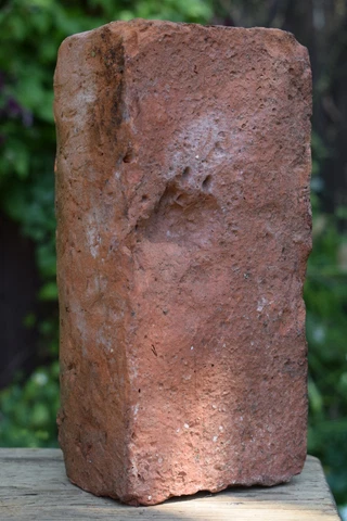 Reclaimed Victorian "Dog Paw Print" Handmade Clay Brick / Old Original Antique Cover