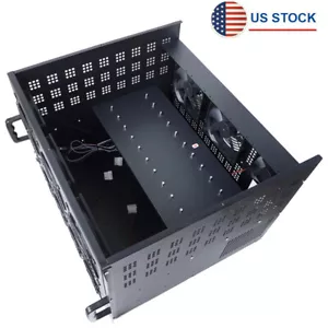 Open Air Mining Rig Case w/ 10 Fans For ATX PSU 6u 6 Graphics Card Miner Holder - Picture 1 of 10