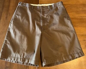 Haggar Biege Brown Tan Flat Front Men’s Cotton Shorts Size 36” (True Waist 34") - Picture 1 of 7