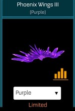 Purple Phoenix Wings 3 Topper - Rocket League Xbox One