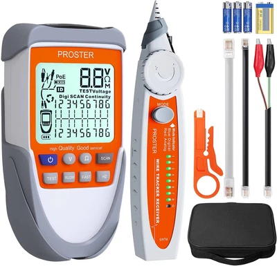 Wire Tracker Tester per Cavi Rilevatore di Linee LCD Tester per Cavi di Rete con Test POE - Immagine 1 di 4