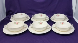 Spode Jewel Copeland BILLINGSLEY ROSE Cream Soups & Saucers Set of 6 - EXC - Picture 1 of 7