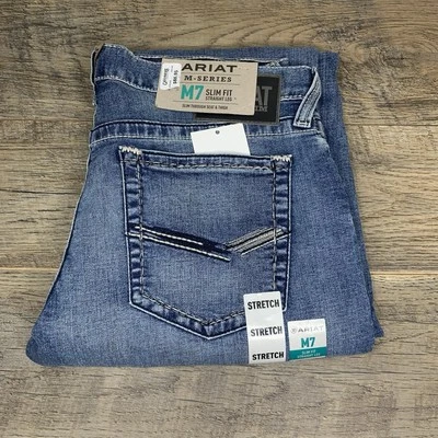 Pantalones de mezclilla Ariat M7 ajustados pierna recta 10042206 | Gaviota — Varias tallas para hombre » Foto 1 de 4