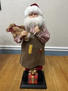 Spielzeugmacher Weihnachtsmann Handwerker mit Werkzeugschürze Statue 17,5" Weihnachtsfigur - Bild 1 von 7