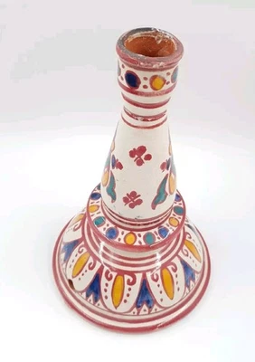 Moroccan Pottery Lamp Base Safi Earthenware Terracotta Vintage Colourful  - Image 1 of 4