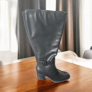 Bota hasta la rodilla SOUL Naturalizer para mujer de cuero sintético negro brillante - Imagen 1 de 8