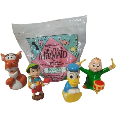 Disney PVC Figure Lot Tigger Pinocchio Donald Duck Chipmunks Flounder 80s 90s - Image 1 of 4