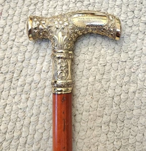 1891 Antique Opera Handle Walking Stick Can 34 1/2" - Picture 1 of 8