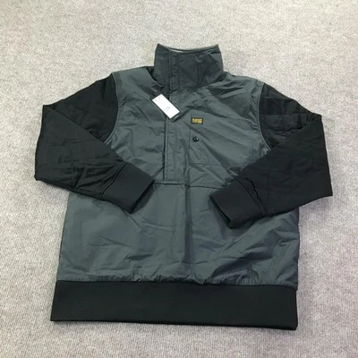 G-Star RAW Pullover Jacket Mens Medium Black Fabric Mix Quilted Salo Jersey New - Image 1 of 4