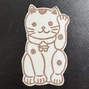 Jim Stephen RS Waving Lucky Calico Cat Rubber Stamp Sticky Cushion - Bild 1 von 3