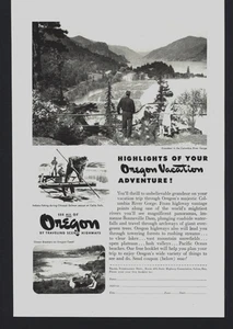 1946 OREGON COLUMBIA RIVER GORGE OCEAN BREAKERS VINTAGE PRINT AD - Bild 1 von 1