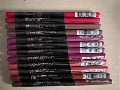 Lote de 12 ~ Delineadores de Labios Maybelline Color Sensational Shaping ~ Lote de Mezcla de Tonos ~ Nuevos Foto 1 de 3