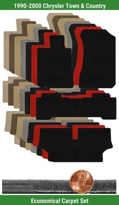 Juego de alfombrillas Velourtex personalizadas para Chrysler Town & Country 90-00 (4 piezas) #IMO Foto 1 de 4