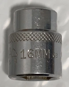 MAC TOOLS X6-16MM, 3/8" DRIVE, 16MM. SOCKET, SHALLOW, 6 POINT. - Picture 1 of 8