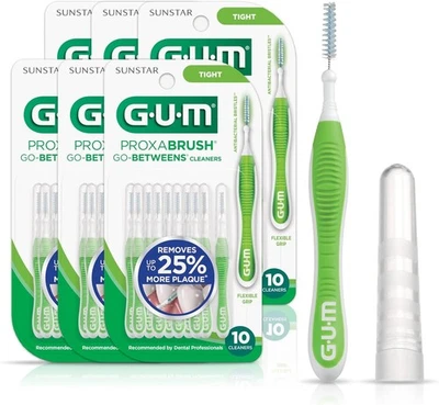 GUM Proxabrush Go-Betweens Tight Interdental Brushes Soft Bristled 10 Count -6pk - Image 1 of 4