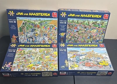 Jan van Haasteren 1000 Piece Comic Puzzle Lot (4) Complete - Image 1 of 4