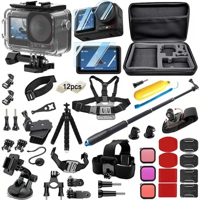 BMUUPY Zubehör Set Kit Bundle für DJI osmo Action 5 pro Action 4/3 Black, Was...