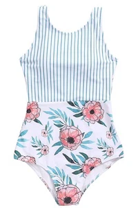 One Piece Swimsuit Women Bathing Suits Tummy Control Modest Full Coverage Mon... - Picture 1 of 9