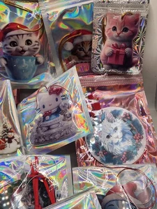 Twelve Cat Acrylic Flat 2D Cute Kittens Holiday Ornaments Decor Gift Set - Picture 1 of 19