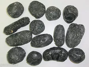 Lote de 3 piezas de piedra tectita indochinita negra tamaño 50 a 100 gramos - Imagen 1 de 4