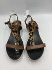 Eric Michael Brown Animal Print Leather Strappy Sandals  EUR 42
