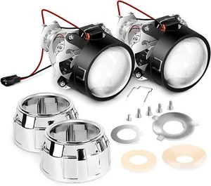 2.5 Inch Chrome H1 Mini Bi Xenon Projector Lens Foglamp Upgrade H4 H7 Retrofit - Picture 1 of 9
