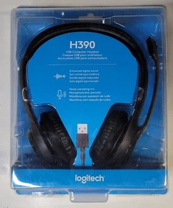 Logitech H390 USB Headset Noise-Cancelling Mic Black Over The Ear Headset - Picture 1 of 4