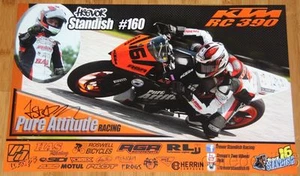 Póster Trevor Standish 2015 firmado Pure Attitude KTM RC 390 Cup MotoAmerica - Imagen 1 de 1