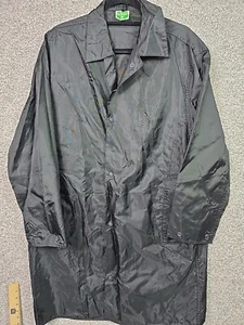 Vintage Air Weave Jacket Mens Medium Black IPCO Rainwear Long Workwear Fire EMS - Picture 1 of 15