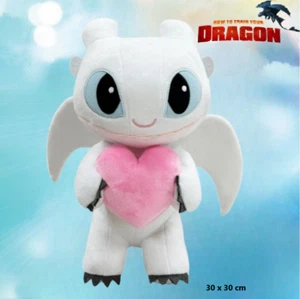 Cómo entrenar a tu dragón MUÑECA DE PELUCHE LIGHT FURY de pie con CORAZÓN 30 x 30 cm - Imagen 1 de 6