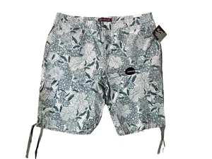 NWT Gloria Vanderbilt “Skimmer” Blue Floral Pattern Chino Shorts Size 24W - Picture 1 of 5